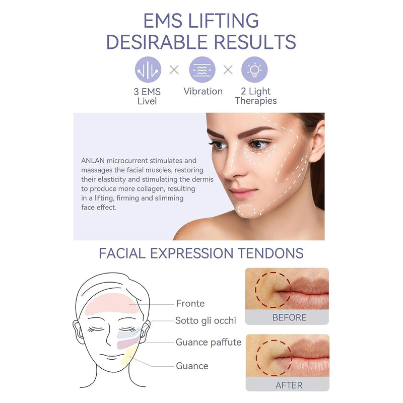 ANLAN EMS Facial Massager Microcurrent Face Lifting Massage Hot Cold Compress Deep Cleansing Facial Care Beauty Device
