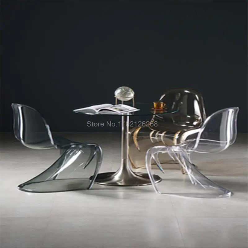 Creative Living Room Dining Stool Crystal Transparent Dining Stool Furniture Modern Minimalist Plastic Dining Chair