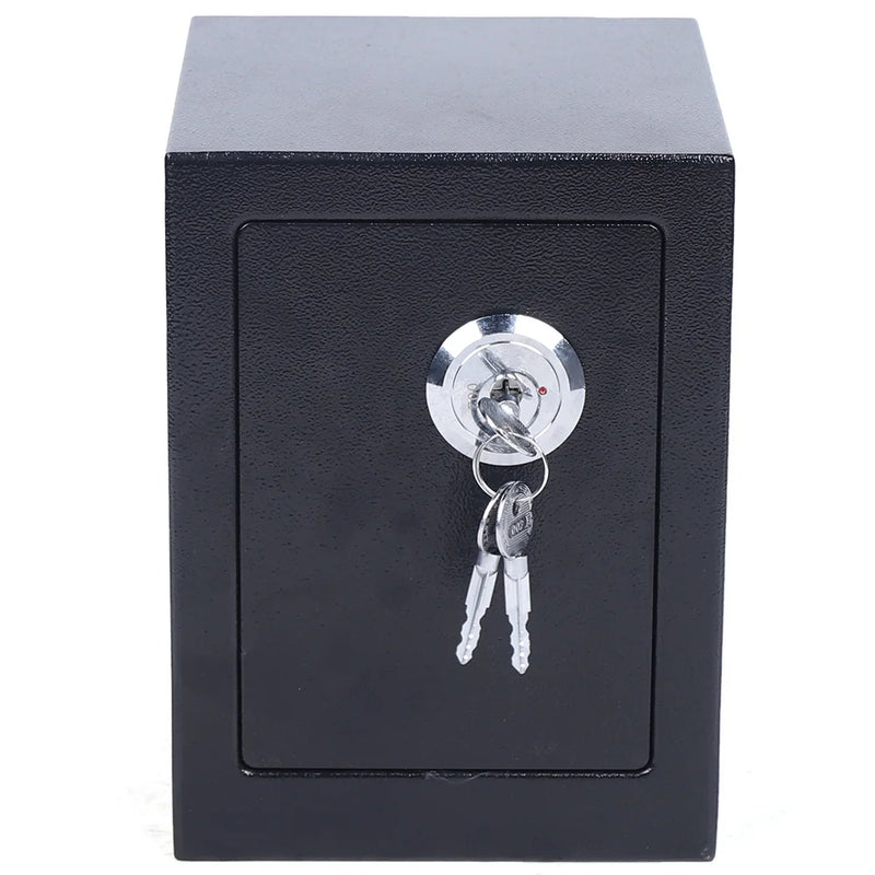 Wall-mounted Q235 Steel Safe Deposit Safe Box Key Lock with 3 Keys Home Office Hotel Business Jewelry Gun Cash (BLACK)