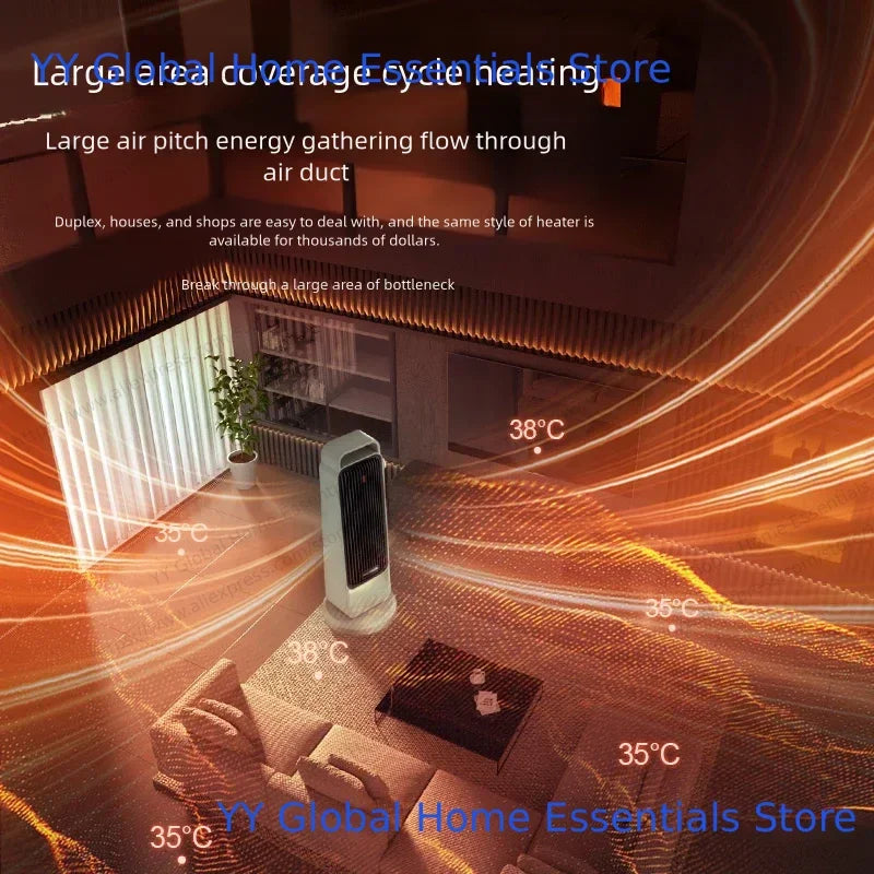 Portable Warm Air Fan: Low Noise Electric Heater with Cool Mode, Household Space Heating for Winter & Home Office Use