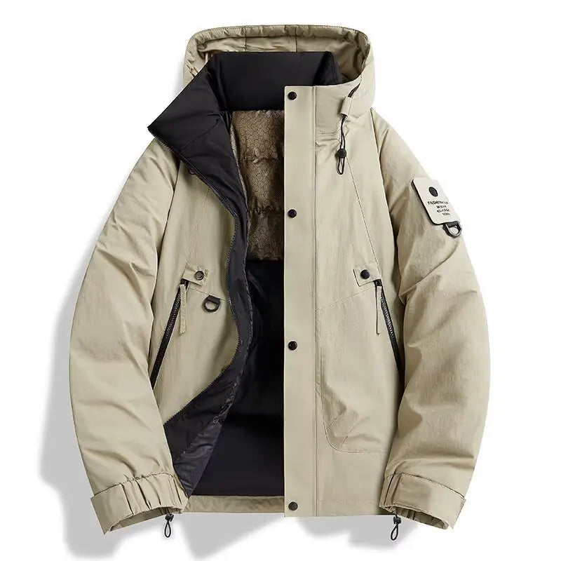 2025 New Men's Winter Coat Thickened and Warm Loose Cotton Jacket Outdoor Ski Jacket Padded Jacket