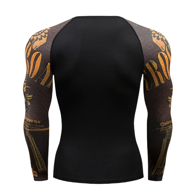 Gym Compression Dry Fit Men's Long Sleeves Fitness T-shirt Spring And Autumn Outdoor Sports Running Tees Sportswear Tops T-shirt