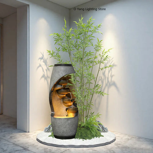 Entrance Green Plants, Indoor Landscape Decorations, High Simulation Atmosphere, Entrance Balcony, Circulating Water Scenery