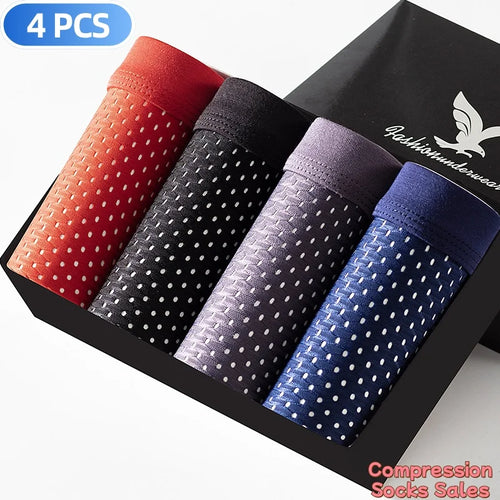 4PCS/Lot Modal Plus Size Ice Silk Men's Breathable And Comfortable Mesh Underwear Wholesale Price Ultrathin Shorts Trunk