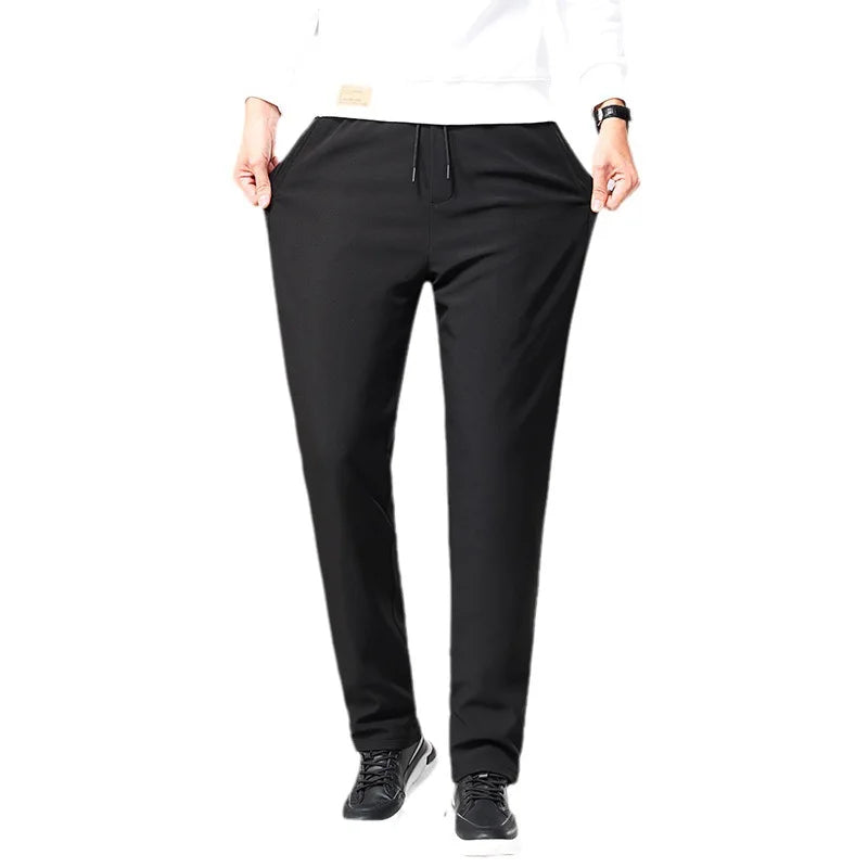 Men's Winter 90% Goose Down Pants Straight Loose Fit Elastic Waist Thick Warm Casual Down Trousers Man  כרית ברווז לגברים PT-586