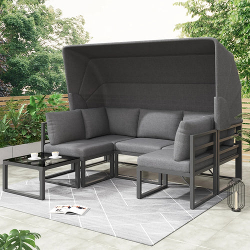 Garden Lounge Set Outdoor Garden Furniture Seating Group Balcony Furniture Set With Weatherproof Balcony Stool Table For Garden