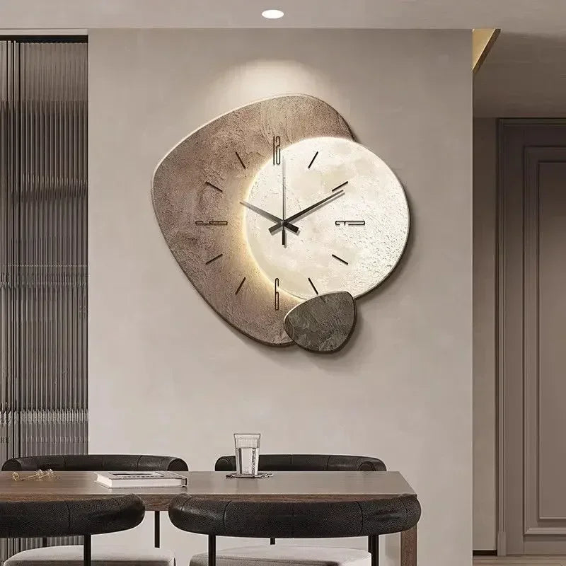 [3D imitation]Modern Clock with Light Design Clock Minimalism Wall Clocks Stylish Large Living RoomMechanism Silent Decoration