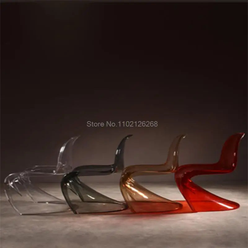 Creative Living Room Dining Stool Crystal Transparent Dining Stool Furniture Modern Minimalist Plastic Dining Chair