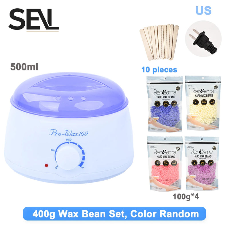 500ml Large-Capacity Wax Warmer and Hair Removal Wax Bead Set, with Knob Temperature Control and Indicator Light wax heater