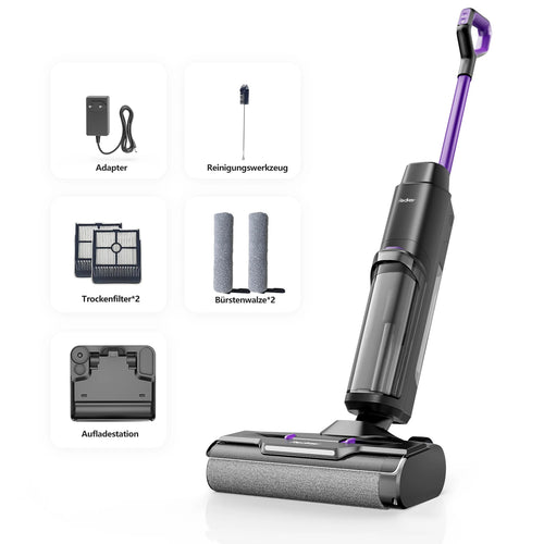Redkey W15 Wireless Wet and Dry Vacuum Cleaner 3 in 1 Cordless Vacuum Mop with Self-Washing Edge Cleaning 45min Runtime