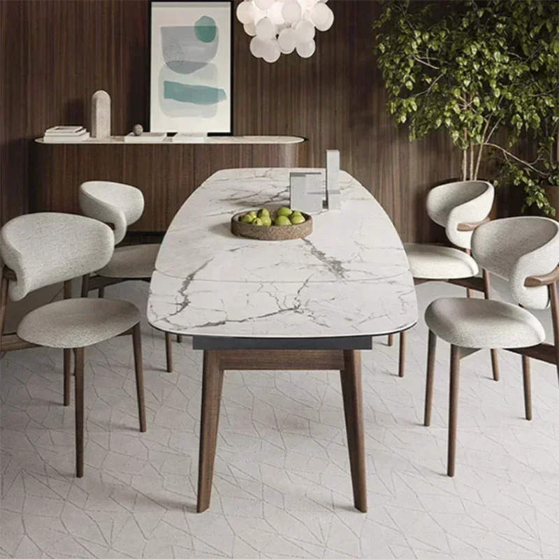 Light Luxury Solid Wood Comfortable Chair Creative Home Office Desk Restaurant Coffee Shop Backrest Fabric Dining Chairs