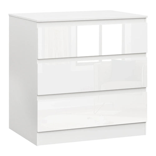 WOLTU 3-Drawer Chest Storage Cabinet Bedroom Wardrobe Sideboard Particleboard Bedside Table for Home Bedroom Study Living Room