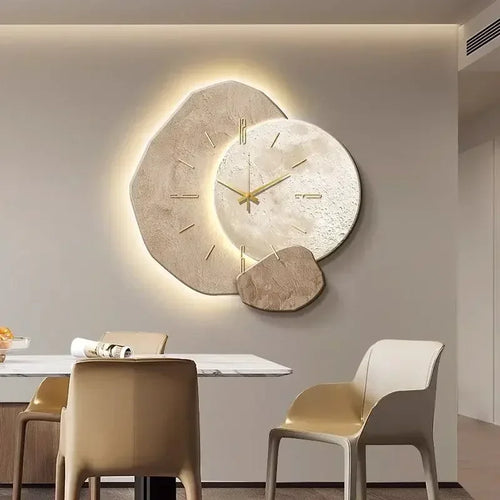 [3D imitation]Modern Clock with Light Design Clock Minimalism Wall Clocks Stylish Large Living RoomMechanism Silent Decoration