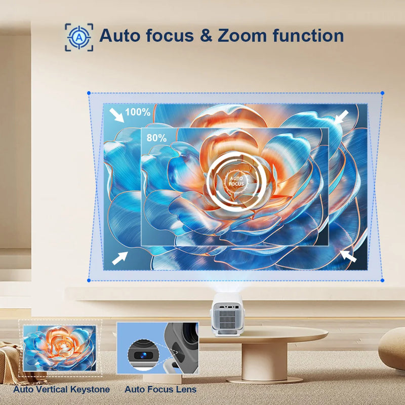 PROGAGA PG370 1080P Full HD Projector For Movie WiFi Android Projector 4K PG370 Smart TV Home Theater Mini Portable Video Beamer