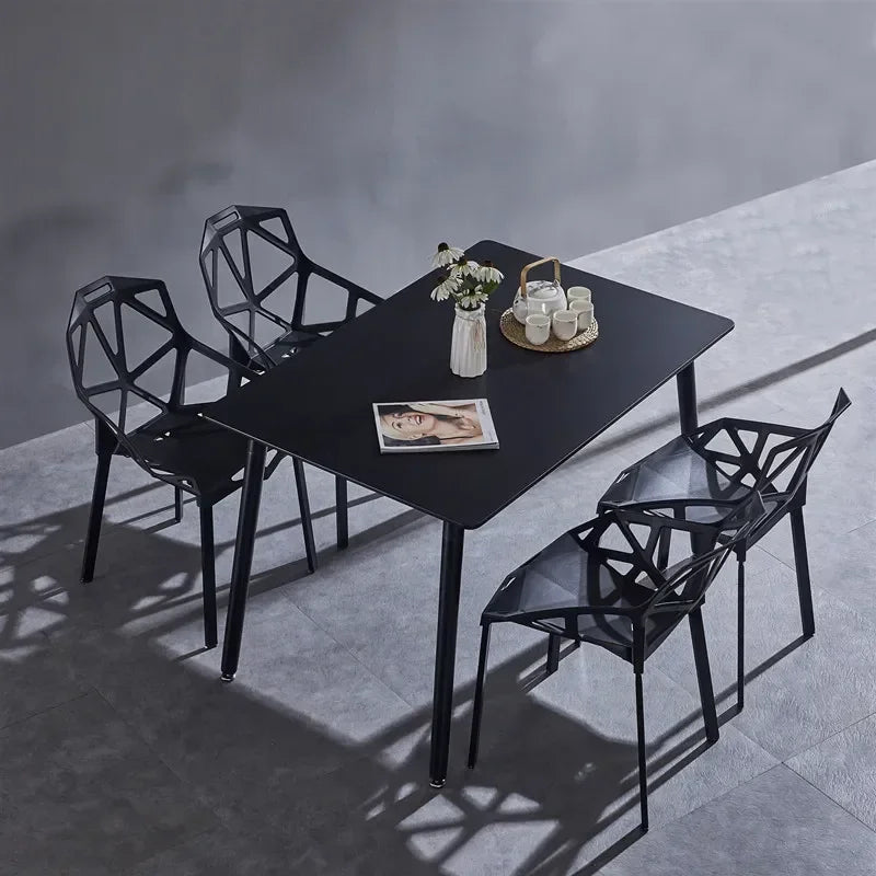 Creative Backrest Plastic Chair Restaurant Home Load-bearing Strong and Stable Dining Chair Cafe Backrest Leisure Chairs