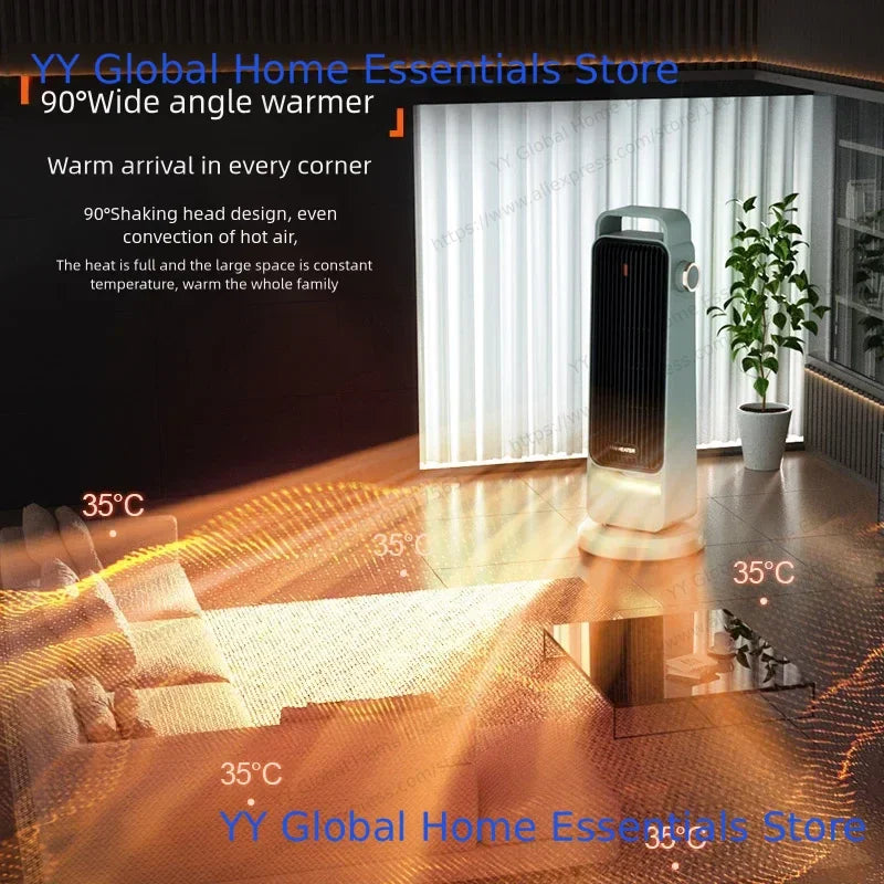 Portable Warm Air Fan: Low Noise Electric Heater with Cool Mode, Household Space Heating for Winter & Home Office Use