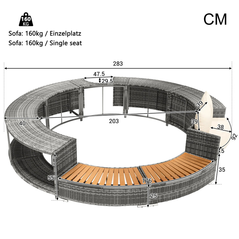 Garden furniture set, suitable for hot tubs and swimming pools, furniture for garden or pool area, pool not included