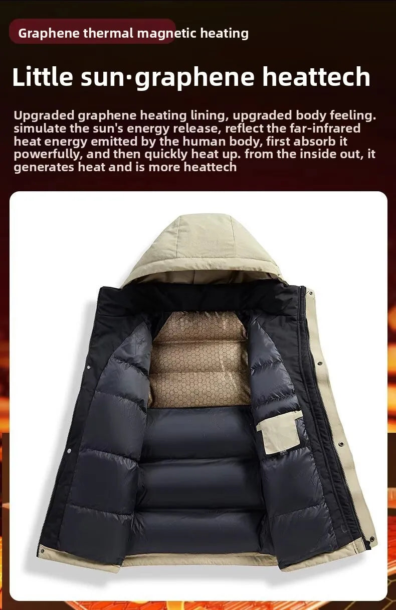 2025 New Men's Winter Coat Thickened and Warm Loose Cotton Jacket Outdoor Ski Jacket Padded Jacket