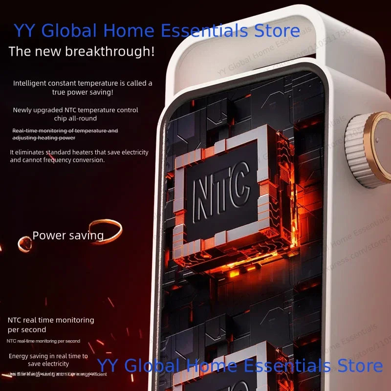 Portable Warm Air Fan: Low Noise Electric Heater with Cool Mode, Household Space Heating for Winter & Home Office Use