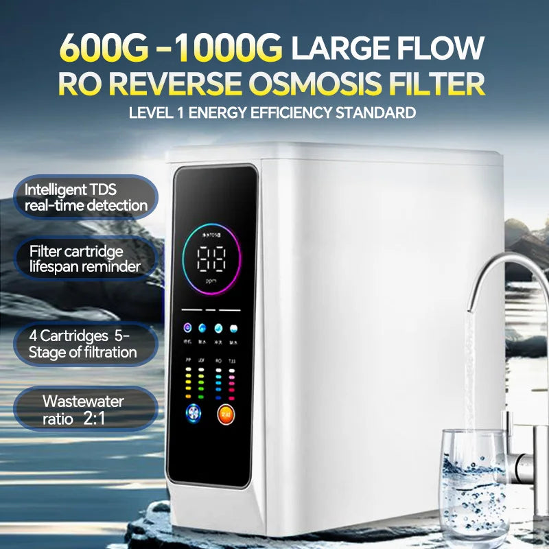 BROVA RO water purifier, household direct drinking machine, kitchen tap water reverse osmosis filtration 2024 new Pro600-1000G