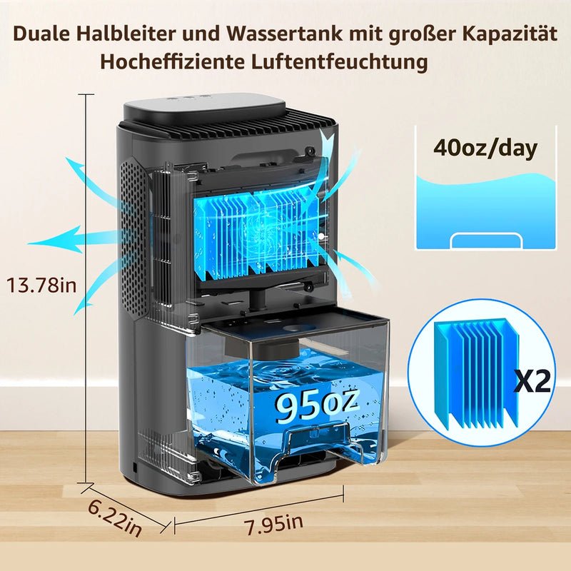 2600ml Dehumidifier Moisture Absorbers Home Air Dryer Quiet Air Dehumidifier For Home Basement Bathroom Wardrobe