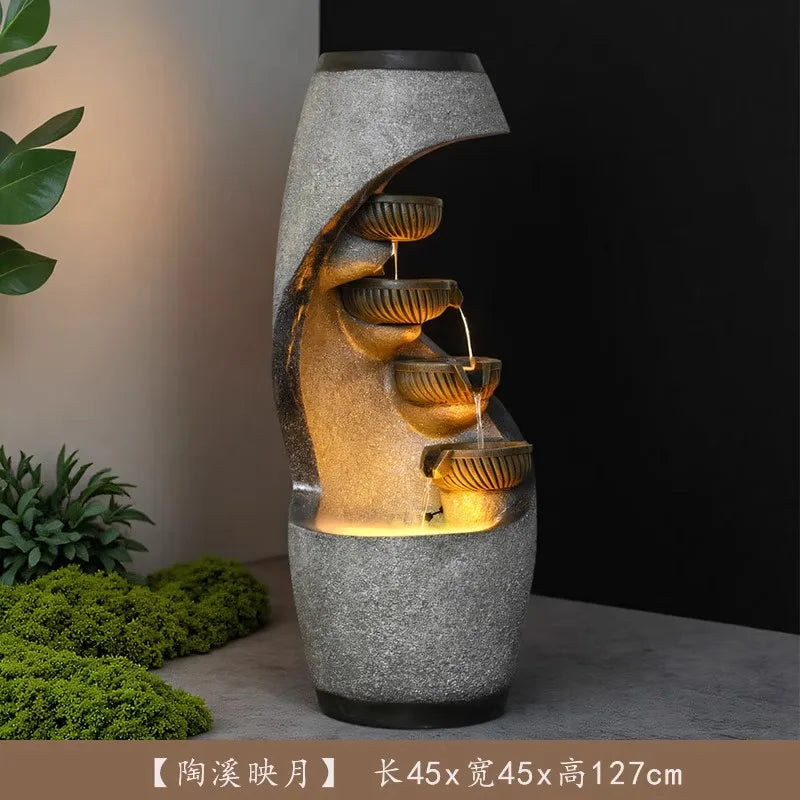 Entrance Green Plants, Indoor Landscape Decorations, High Simulation Atmosphere, Entrance Balcony, Circulating Water Scenery