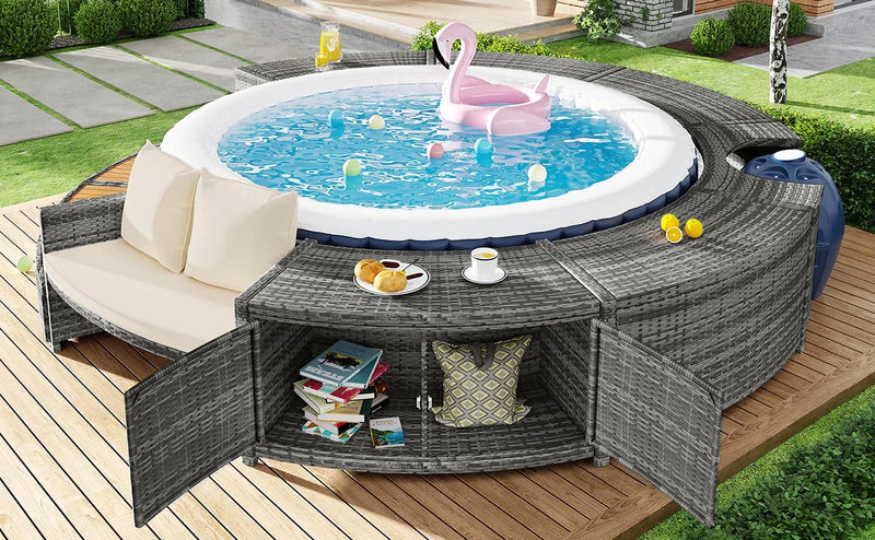 Garden furniture set, suitable for hot tubs and swimming pools, furniture for garden or pool area, pool not included