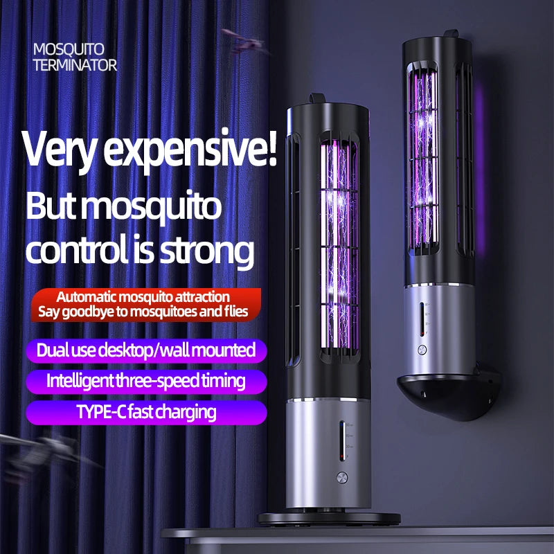 USB Rechargeable Mosquito Killer Lamp Electric Shock Anti Mosquito Trap Outdoor Waterproof Bug Zapper Pest Control For Home