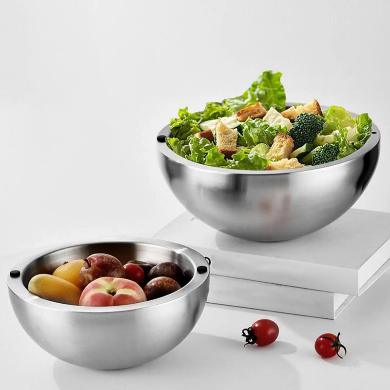 Chilled Serving Bowl Double walled stainless steel thick insulated bowl Insulated Dip Chiller Bowl for Sauces Guacamole Salad