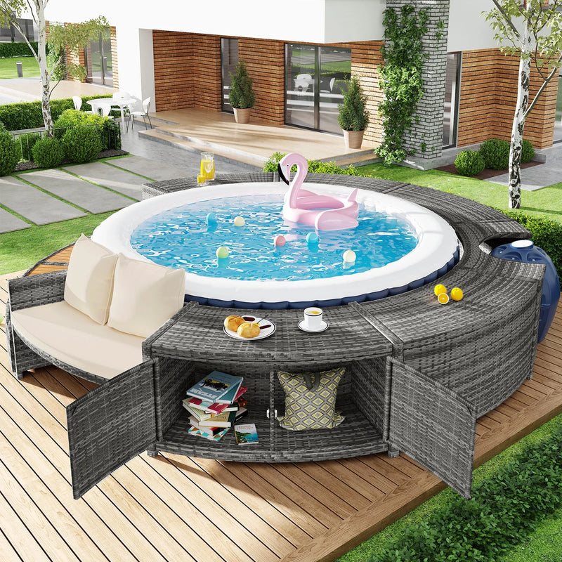 Garden furniture set, suitable for hot tubs and swimming pools, furniture for garden or pool area, pool not included