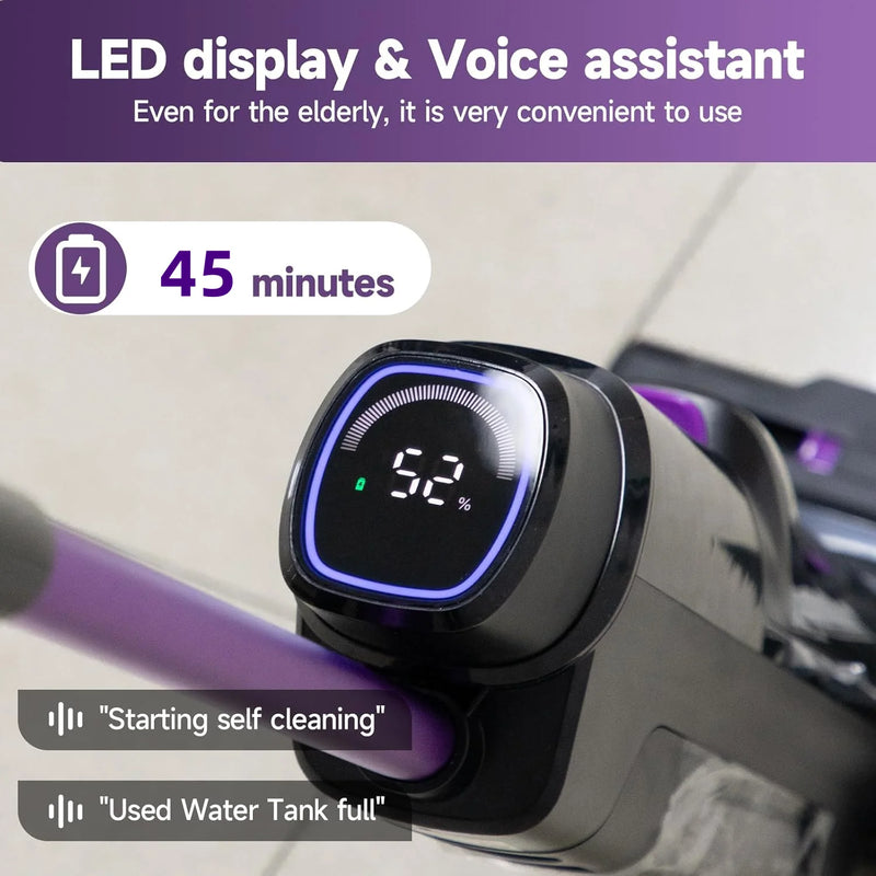 Redkey W15 Wireless Wet and Dry Vacuum Cleaner 3 in 1 Cordless Vacuum Mop with Self-Washing Edge Cleaning 45min Runtime