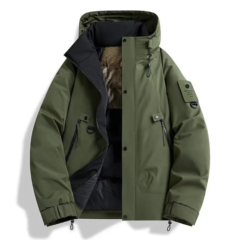 2025 New Men's Winter Coat Thickened and Warm Loose Cotton Jacket Outdoor Ski Jacket Padded Jacket