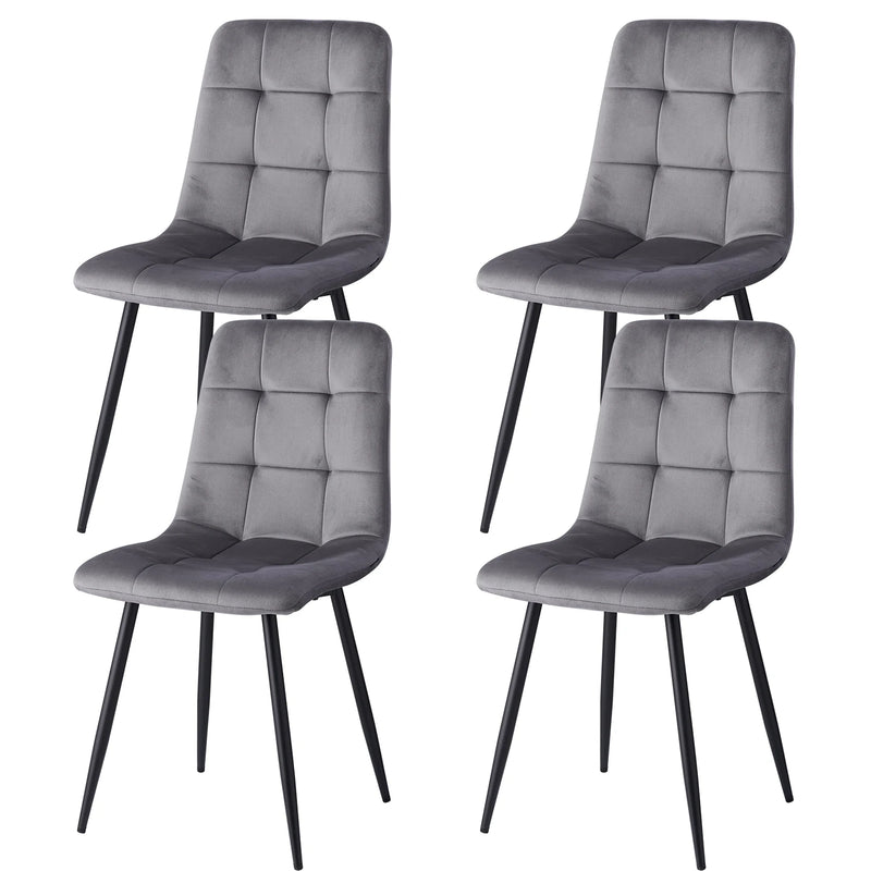 EGOONM Set of 2 / 4 Dining Room Chairs,Upholstered Chairs,Design Chair with Backrest,Velvet Seat,Metal Frame Kitchen Living Room