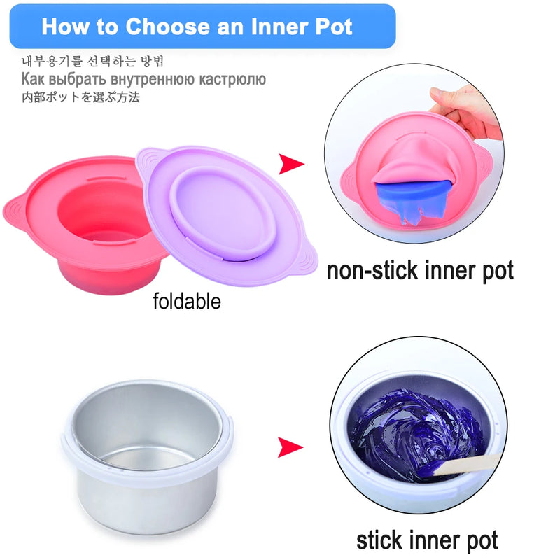 500ml Large-Capacity Wax Warmer and Hair Removal Wax Bead Set, with Knob Temperature Control and Indicator Light wax heater