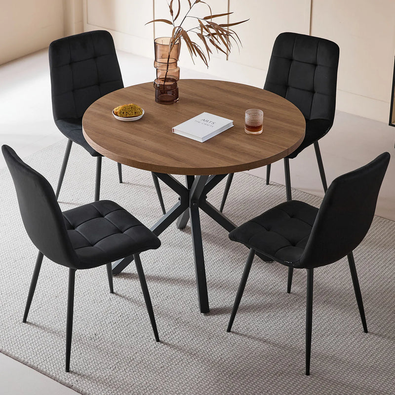 EGOONM Set of 2 / 4 Dining Room Chairs,Upholstered Chairs,Design Chair with Backrest,Velvet Seat,Metal Frame Kitchen Living Room