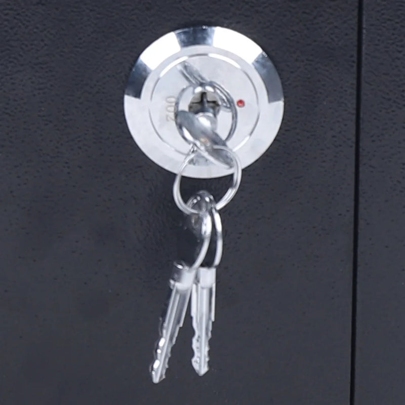 Wall-mounted Q235 Steel Safe Deposit Safe Box Key Lock with 3 Keys Home Office Hotel Business Jewelry Gun Cash (BLACK)