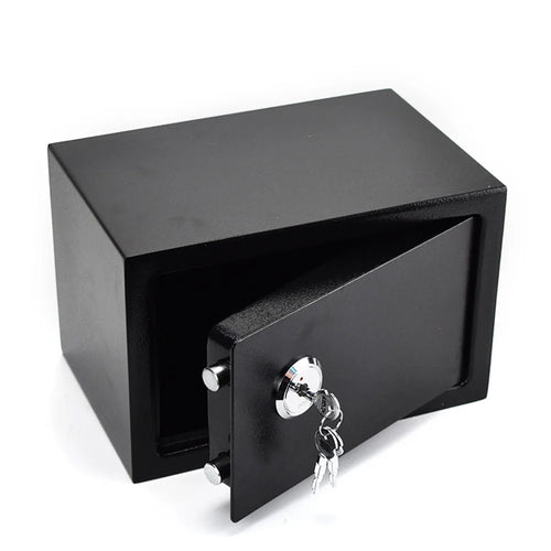 Wall-mounted Q235 Steel Safe Deposit Safe Box Key Lock with 3 Keys Home Office Hotel Business Jewelry Gun Cash (BLACK)
