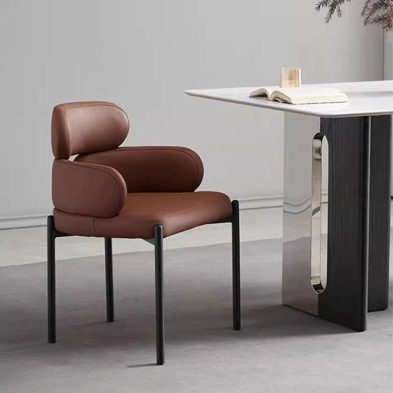 High-end Designer Office Negotiation Back Chair Nordic Luxury Living Room Dining Chair Italian Minimalist Armchair Furniture