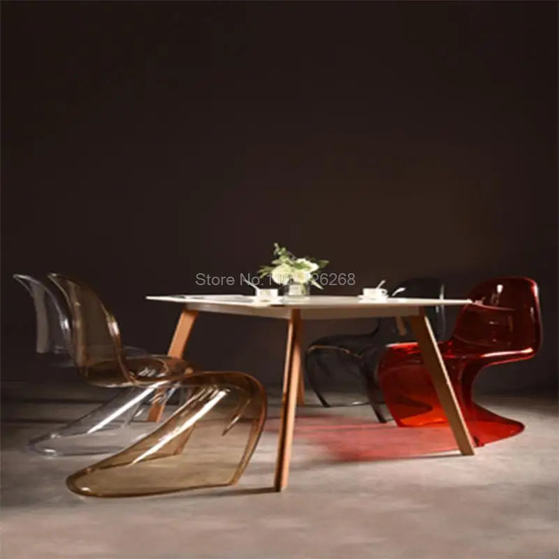 Creative Living Room Dining Stool Crystal Transparent Dining Stool Furniture Modern Minimalist Plastic Dining Chair